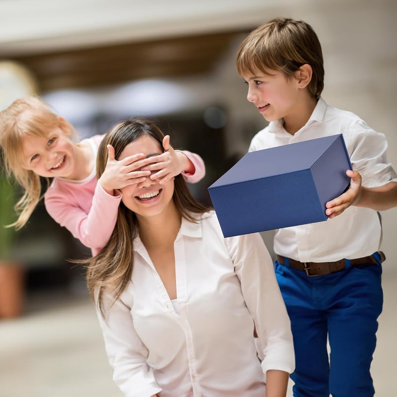 Ditwis 4 Pack 8x8x4 Inches Gift Boxes with Magnetic Closure Lids, Blue Magnetic Box for Wedding, Groomsmen Bridesmaid Proposal, Birthdays, Mother's Day - Image 5